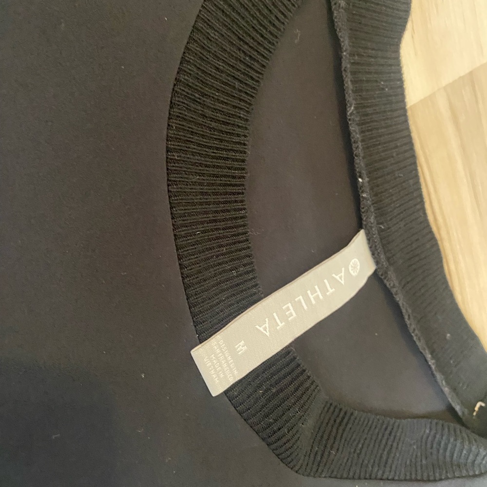 Athleta Black Crew Neck Top-#106 - Picture 2 of 3